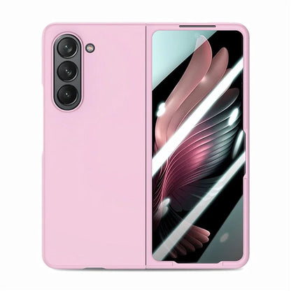 For Samsung Galaxy Z Fold6 5G Case Rubberized PC Phone Cover with Tempered Glass Film
