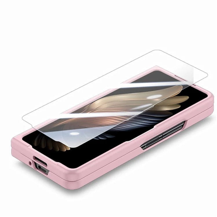 For Samsung Galaxy Z Fold6 5G Case Rubberized PC Phone Cover with Tempered Glass Film