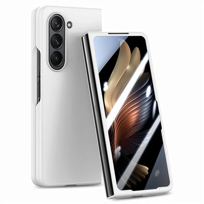 For Samsung Galaxy Z Fold6 5G Case Rubberized PC Phone Cover with Tempered Glass Film