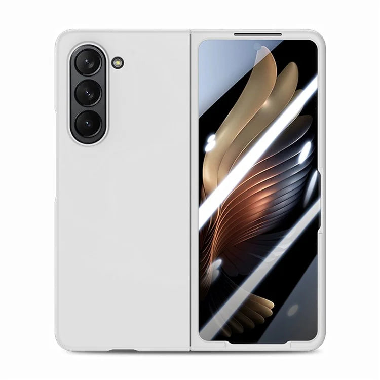 For Samsung Galaxy Z Fold6 5G Case Rubberized PC Phone Cover with Tempered Glass Film