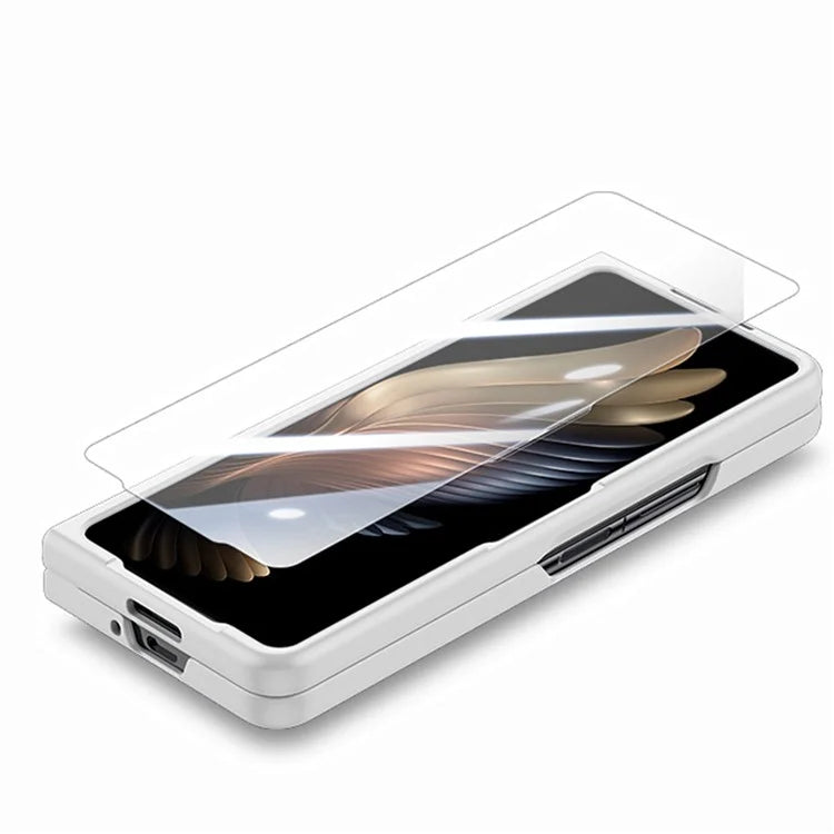 For Samsung Galaxy Z Fold6 5G Case Rubberized PC Phone Cover with Tempered Glass Film