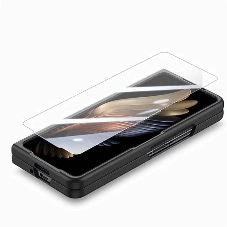 For Samsung Galaxy Z Fold6 5G Case Wristband Pen Slot Leather+PC Phone Cover with Screen Film