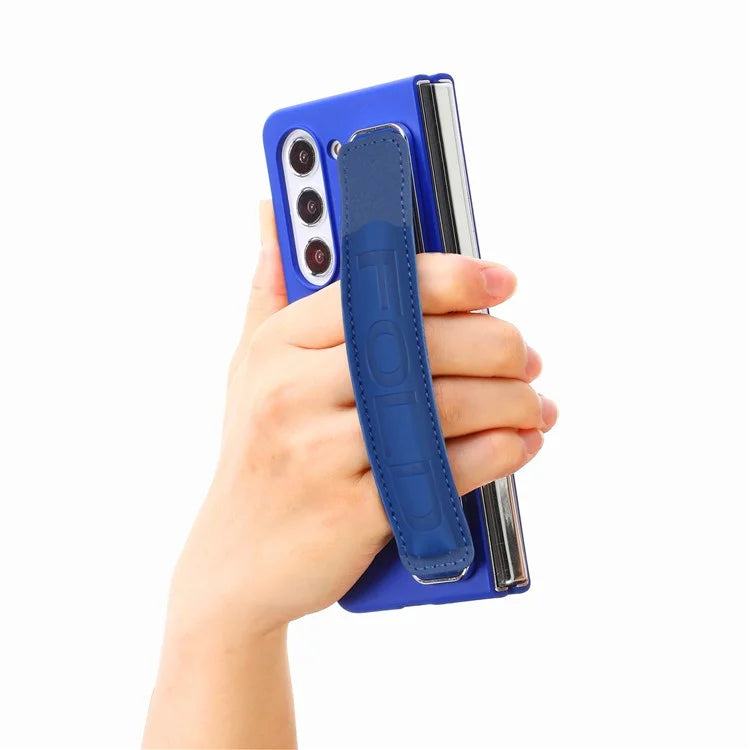 For Samsung Galaxy Z Fold6 5G Case Wristband Pen Slot Leather+PC Phone Cover with Screen Film