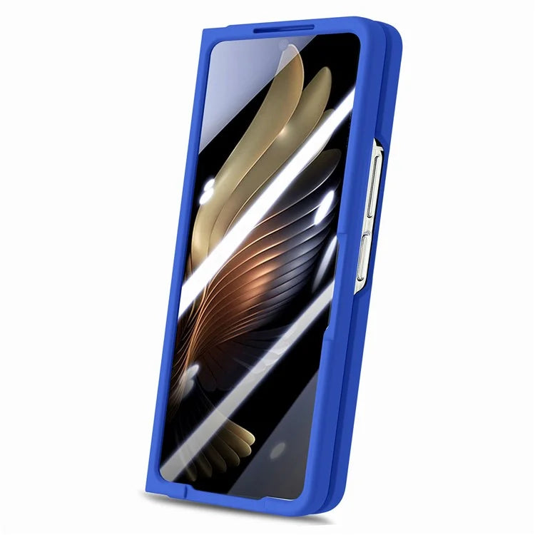 For Samsung Galaxy Z Fold6 5G Case Wristband Pen Slot Leather+PC Phone Cover with Screen Film