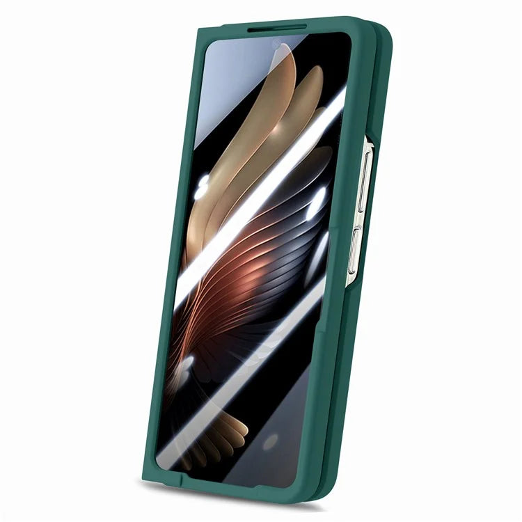 For Samsung Galaxy Z Fold6 5G Case Wristband Pen Slot Leather+PC Phone Cover with Screen Film