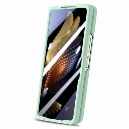 For Samsung Galaxy Z Fold6 5G Case Wristband Pen Slot Leather+PC Phone Cover with Screen Film