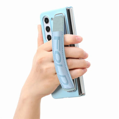 For Samsung Galaxy Z Fold6 5G Case Wristband Pen Slot Leather+PC Phone Cover with Screen Film