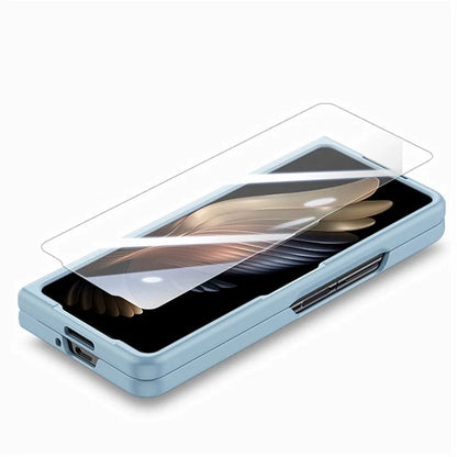 For Samsung Galaxy Z Fold6 5G Case Wristband Pen Slot Leather+PC Phone Cover with Screen Film