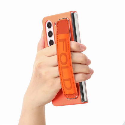 For Samsung Galaxy Z Fold6 5G Case Wristband Pen Slot Leather+PC Phone Cover with Screen Film