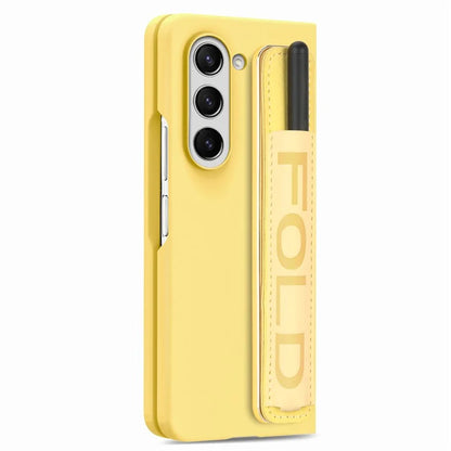 For Samsung Galaxy Z Fold6 5G Case Wristband Pen Slot Leather+PC Phone Cover with Screen Film