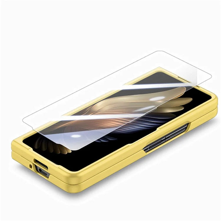 For Samsung Galaxy Z Fold6 5G Case Wristband Pen Slot Leather+PC Phone Cover with Screen Film