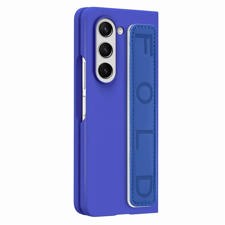For Samsung Galaxy Z Fold6 5G Case Anti-Drop Wristband Leather+PC Phone Cover with Screen Film