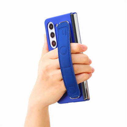For Samsung Galaxy Z Fold6 5G Case Anti-Drop Wristband Leather+PC Phone Cover with Screen Film