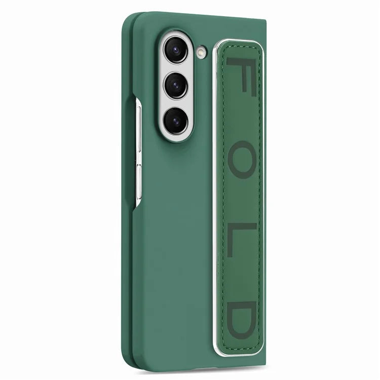 For Samsung Galaxy Z Fold6 5G Case Anti-Drop Wristband Leather+PC Phone Cover with Screen Film