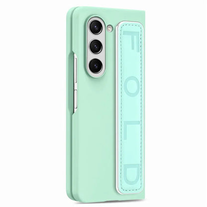 For Samsung Galaxy Z Fold6 5G Case Anti-Drop Wristband Leather+PC Phone Cover with Screen Film