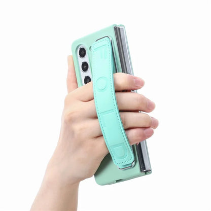 For Samsung Galaxy Z Fold6 5G Case Anti-Drop Wristband Leather+PC Phone Cover with Screen Film