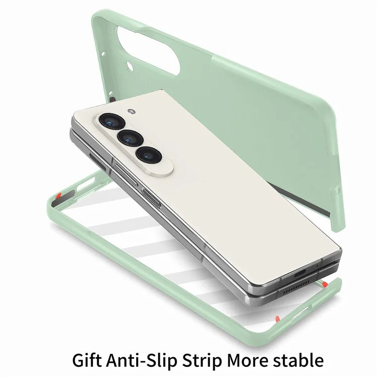 For Samsung Galaxy Z Fold6 5G Case Anti-Drop Wristband Leather+PC Phone Cover with Screen Film