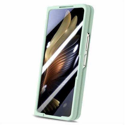 For Samsung Galaxy Z Fold6 5G Case Anti-Drop Wristband Leather+PC Phone Cover with Screen Film