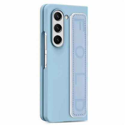 For Samsung Galaxy Z Fold6 5G Case Anti-Drop Wristband Leather+PC Phone Cover with Screen Film