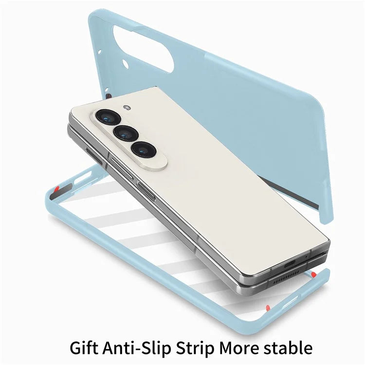 For Samsung Galaxy Z Fold6 5G Case Anti-Drop Wristband Leather+PC Phone Cover with Screen Film
