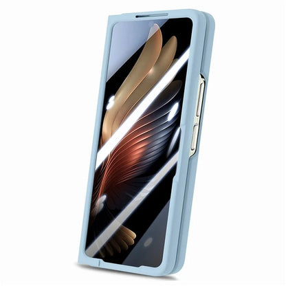 For Samsung Galaxy Z Fold6 5G Case Anti-Drop Wristband Leather+PC Phone Cover with Screen Film