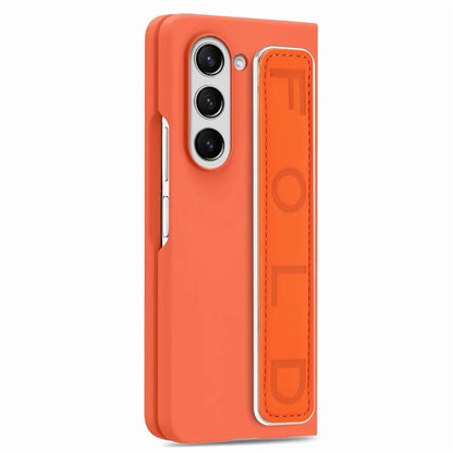 For Samsung Galaxy Z Fold6 5G Case Anti-Drop Wristband Leather+PC Phone Cover with Screen Film