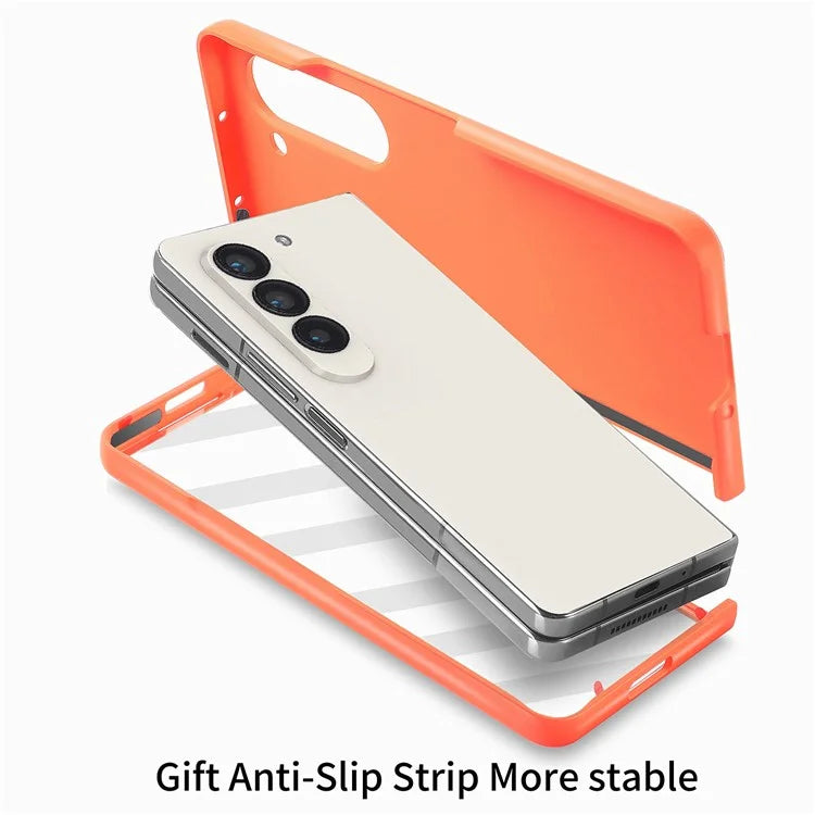 For Samsung Galaxy Z Fold6 5G Case Anti-Drop Wristband Leather+PC Phone Cover with Screen Film