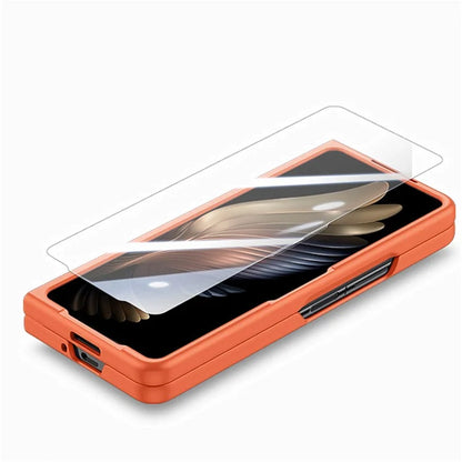 For Samsung Galaxy Z Fold6 5G Case Anti-Drop Wristband Leather+PC Phone Cover with Screen Film