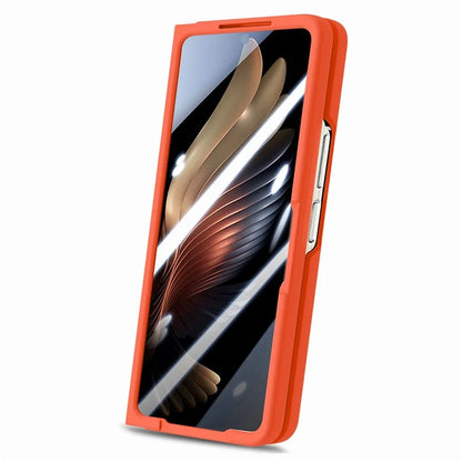 For Samsung Galaxy Z Fold6 5G Case Anti-Drop Wristband Leather+PC Phone Cover with Screen Film