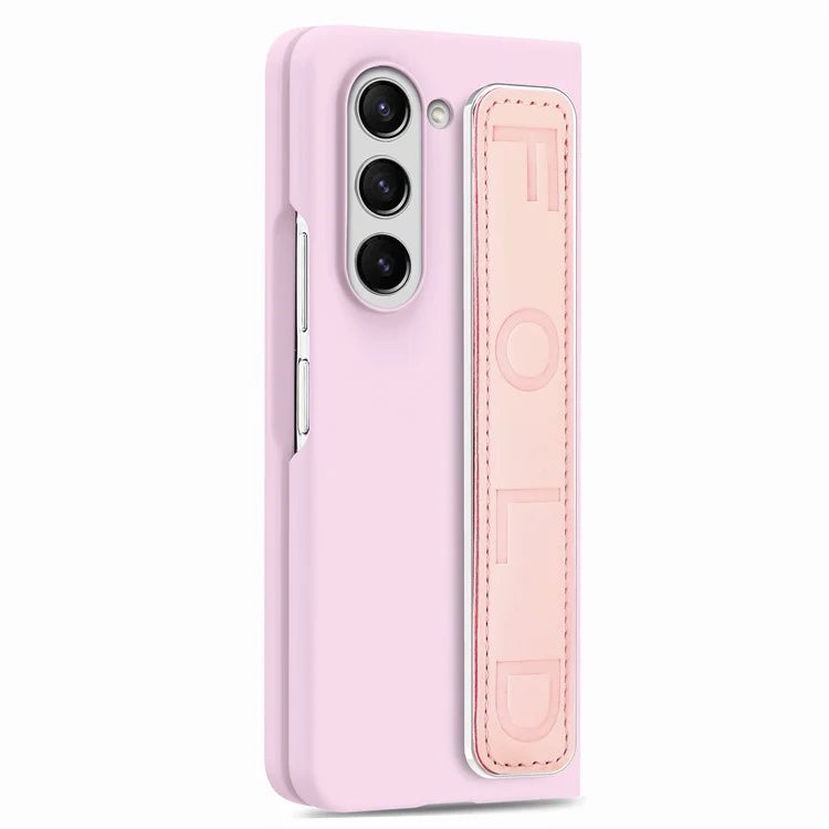For Samsung Galaxy Z Fold6 5G Case Anti-Drop Wristband Leather+PC Phone Cover with Screen Film
