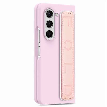 For Samsung Galaxy Z Fold6 5G Case Anti-Drop Wristband Leather+PC Phone Cover with Screen Film