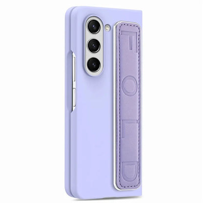 For Samsung Galaxy Z Fold6 5G Case Anti-Drop Wristband Leather+PC Phone Cover with Screen Film