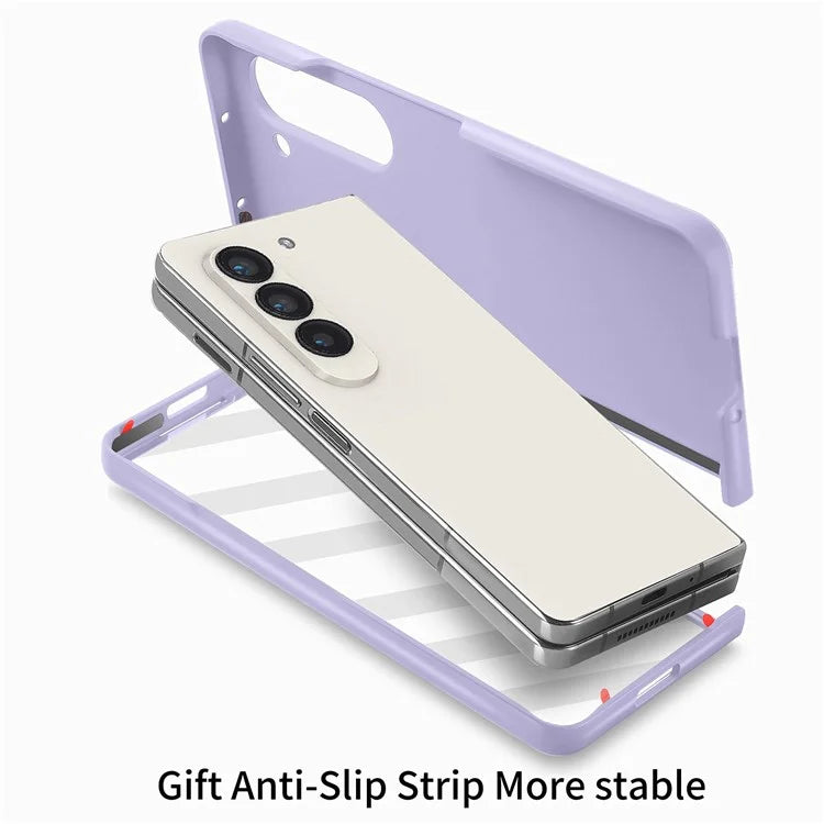 For Samsung Galaxy Z Fold6 5G Case Anti-Drop Wristband Leather+PC Phone Cover with Screen Film