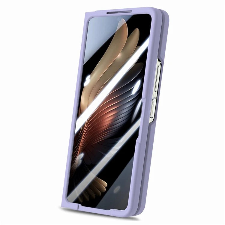 For Samsung Galaxy Z Fold6 5G Case Anti-Drop Wristband Leather+PC Phone Cover with Screen Film