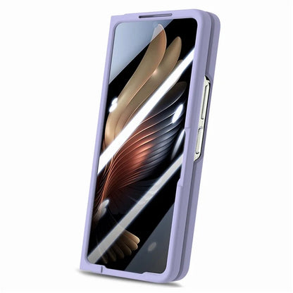 For Samsung Galaxy Z Fold6 5G Case Anti-Drop Wristband Leather+PC Phone Cover with Screen Film