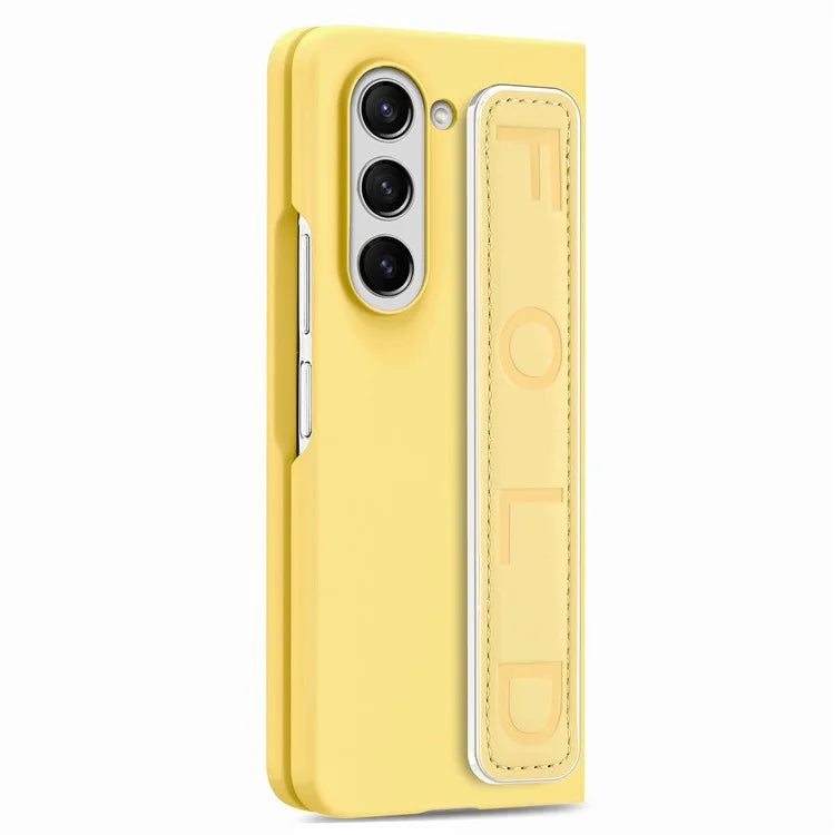 For Samsung Galaxy Z Fold6 5G Case Anti-Drop Wristband Leather+PC Phone Cover with Screen Film