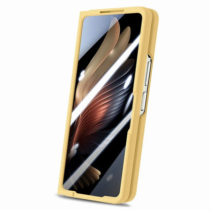 For Samsung Galaxy Z Fold6 5G Case Anti-Drop Wristband Leather+PC Phone Cover with Screen Film