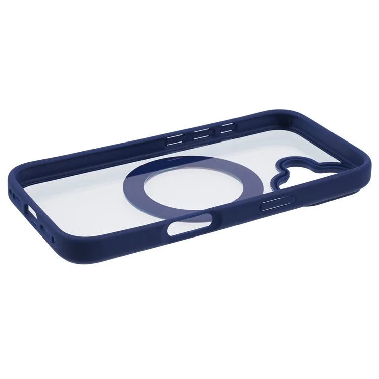 For iPhone 16 Plus Phone Case Ring Holder Kickstand PC+TPU Phone Cover