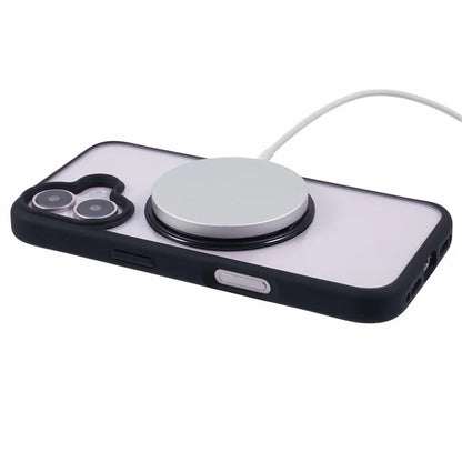 For iPhone 16 Plus Phone Case Ring Holder Kickstand PC+TPU Phone Cover