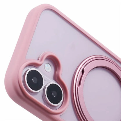 For iPhone 16 Plus Phone Case Ring Holder Kickstand PC+TPU Phone Cover