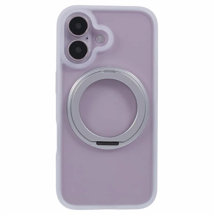For iPhone 16 Plus Phone Case Ring Holder Kickstand PC+TPU Phone Cover