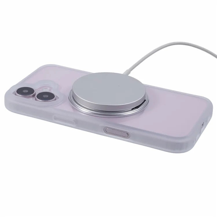 For iPhone 16 Plus Phone Case Ring Holder Kickstand PC+TPU Phone Cover