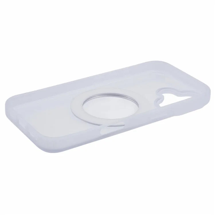 For iPhone 16 Plus Phone Case Ring Holder Kickstand PC+TPU Phone Cover