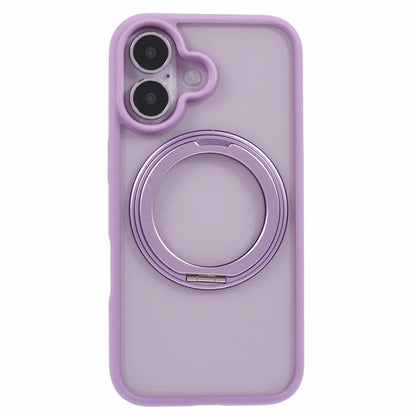 For iPhone 16 Plus Phone Case Ring Holder Kickstand PC+TPU Phone Cover