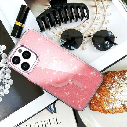 For iPhone 15 Pro Max Case Glitter Design TPU+PC Phone Cover Compatible with MagSafe