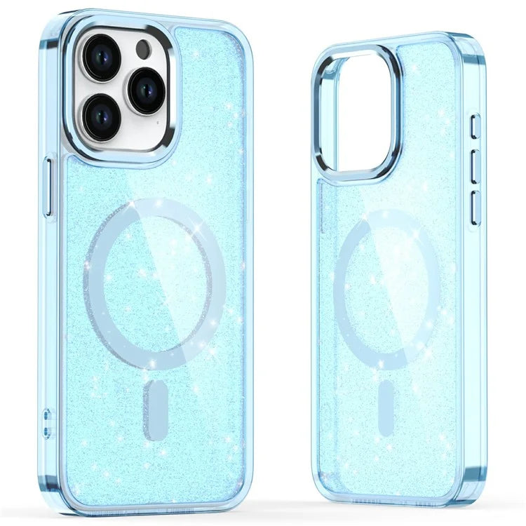 For iPhone 15 Pro Case Compatible with MagSafe TPU+PC Phone Cover Glitter Design