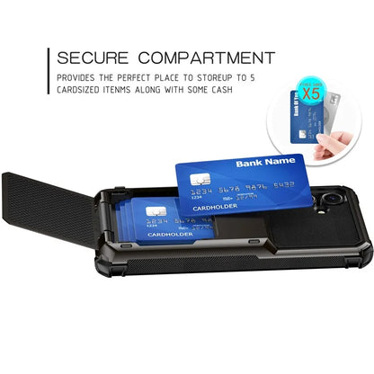 For Samsung Galaxy S24 FE Case PC+TPU Dual Layer Back Phone Cover with Card Holder