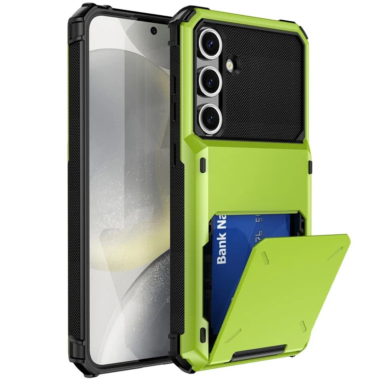 For Samsung Galaxy S24 FE Case PC+TPU Dual Layer Back Phone Cover with Card Holder