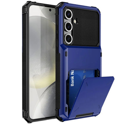 For Samsung Galaxy S24 FE Case PC+TPU Dual Layer Back Phone Cover with Card Holder