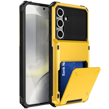 For Samsung Galaxy S24 FE Case PC+TPU Dual Layer Back Phone Cover with Card Holder